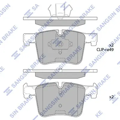 Колодки тормозные передние BMW 3 (F30, F35, F80) (12-) Hi-Q (SANGSIN) SP2344 (фото 1)