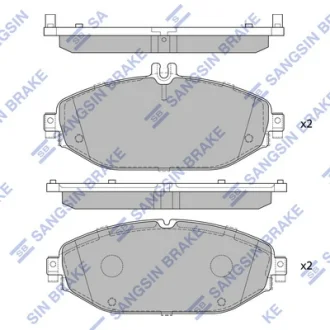 Колодки гальмівні передні MB C180 BlueTEC (14-), MB C200 (W205) (13-) HI-Q Hi-Q (SANGSIN) SP4001