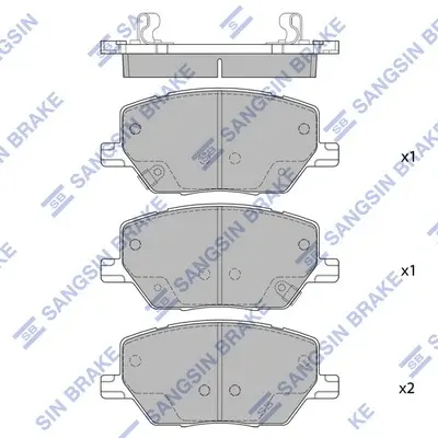 Колодки гальмівні передні Fiat 500X (16-), Jeep Renegade (15-), Jeep Compass (23-) HI-Q Hi-Q (SANGSIN) SP4006 (фото 1)