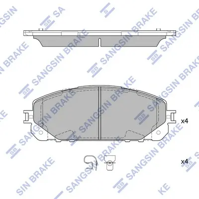 Колодки дискового тормоза Hi-Q (SANGSIN) SP4008A (фото 1)