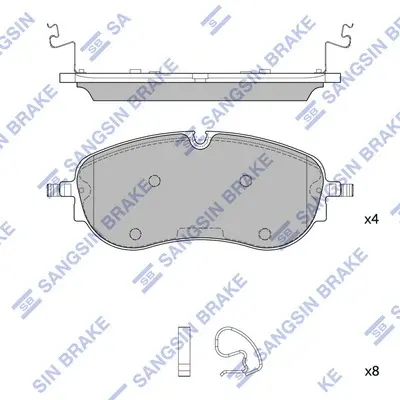 Колодки гальмівні передні VW ID.4 (21-), Audi Q4 E-TRON (22-) HI-Q Hi-Q (SANGSIN) SP4019 (фото 1)