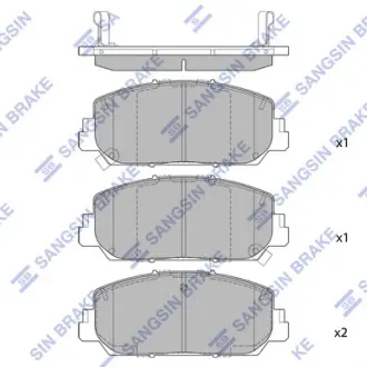 Колодки гальмівні дискові (комплект 4 шт) Hi-Q (SANGSIN) SP4026