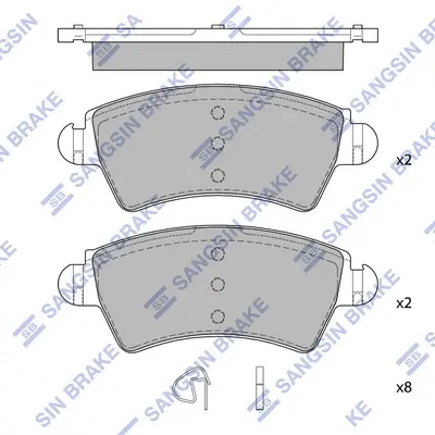 Колодки гальмівні передні Peugeot 206 (05-) HI-Q Hi-Q (SANGSIN) SP4035 (фото 1)
