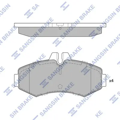 Колодки гальмівні передні MB Vito (-03) HI-Q Hi-Q (SANGSIN) SP4049 (фото 1)