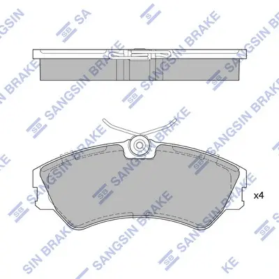 Колодки тормозные передние VW Transporter (-03) Hi-Q (SANGSIN) SP4053 (фото 1)