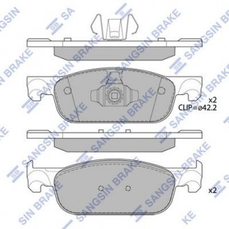 Гальмiвнi колодки кт. Hi-Q (SANGSIN) SP4054