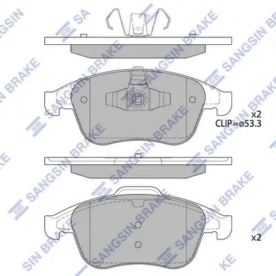 Колодки тормозные передние Renault Laguna (07-), Scenic III (09-) Hi-Q (SANGSIN) SP4055 (фото 1)