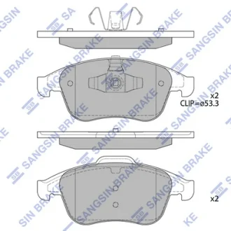 Колодки гальмівні передні Renault Laguna (07-), Scenic III (09-)  HI-Q Hi-Q (SANGSIN) SP4055