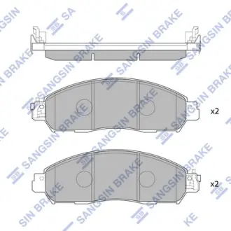 Колодки гальмівні дискові (комплект 4 шт) Hi-Q (SANGSIN) SP4080