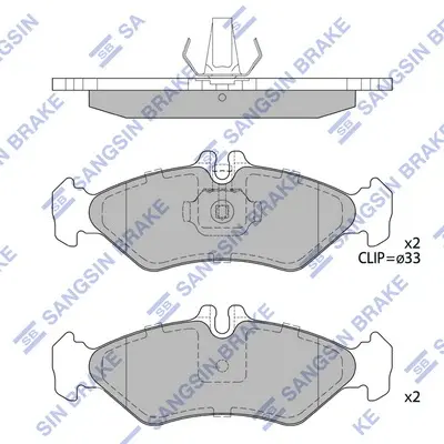 Колодки гальмівні задні VW LT 28-35 II (-06) HI-Q Hi-Q (SANGSIN) SP4094 (фото 1)