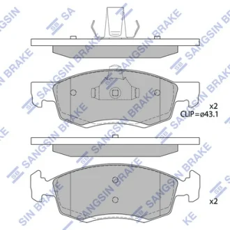 Колодки гальмівні передні Renault Logan (04-)  HI-Q Hi-Q (SANGSIN) SP4099