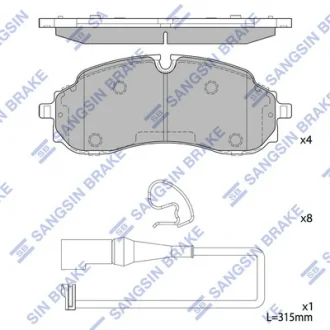 Колодки гальмівні передні Ford Transit 150, 250, 350, E-Transit (22-)  HI-Q Hi-Q (SANGSIN) SP4105