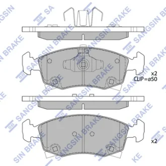 Колодки гальмівні передні Fiat 500 E (13-)  HI-Q Hi-Q (SANGSIN) SP4122