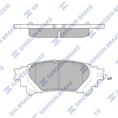 Колодки тормозные задние Lexus IS250 (13-), Prius (11-) Hi-Q (SANGSIN) SP4131 (фото 1)