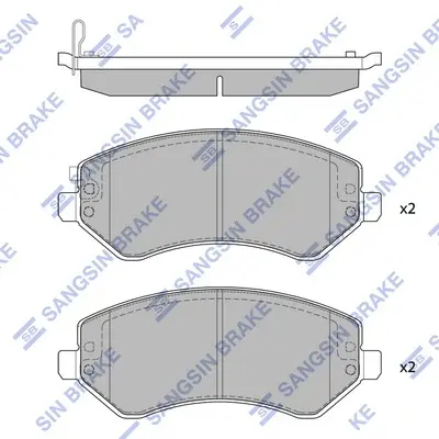 Колодки тормозные передние Chrysler Voyager (-08), Dodge Caravan (04-) Hi-Q (SANGSIN) SP4170 (фото 1)