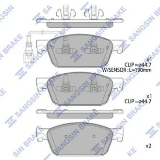 Колодки гальмівні передні VW Multivan V (12-)  HI-Q Hi-Q (SANGSIN) SP4203