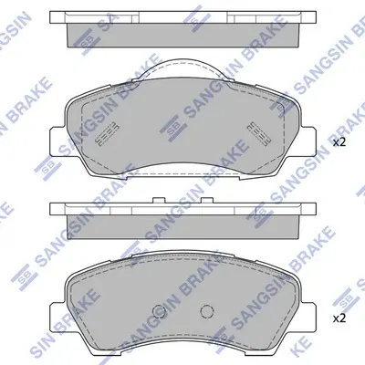Колодки тормозные передние Citroen C4 Cactus (14-), C-Elysee (12-) Hi-Q (SANGSIN) SP4208 (фото 1)