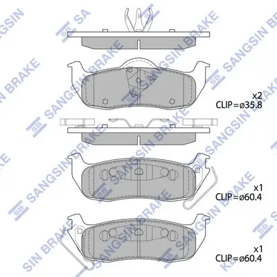 Колодки гальмівні задні Jeep Commander (06-), Grand Cherokee (06-) HI-Q Hi-Q (SANGSIN) SP4244 (фото 1)
