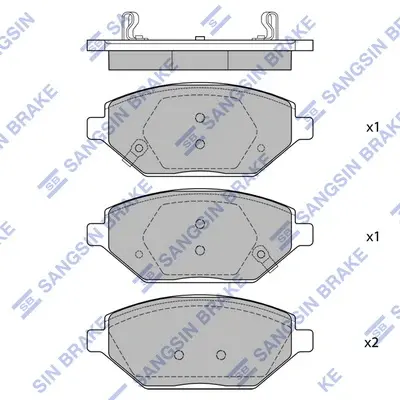 Колодки тормозные передние Chevrolet Spark (16-) Hi-Q (SANGSIN) SP4278 (фото 1)
