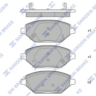 Колодки гальмівні передні Chevrolet Spark (16-)  HI-Q Hi-Q (SANGSIN) SP4278
