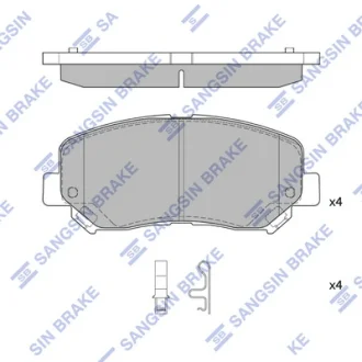 Колодки тормозные передние Dodge Dart (13-) Hi-Q (SANGSIN) SP4322