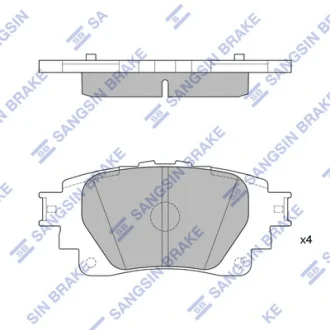 Колодки гальмівні задні Toyota Corolla (19-) HI-Q Hi-Q (SANGSIN) SP4341