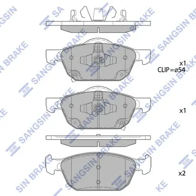 Колодки тормозные передние Honda Civic (17-) Hi-Q (SANGSIN) SP4365 (фото 1)