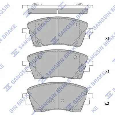 Колодки гальмівні передні Hyundai Kona (SX2) 16INCH (23-) HI-Q Hi-Q (SANGSIN) SP4378 (фото 1)