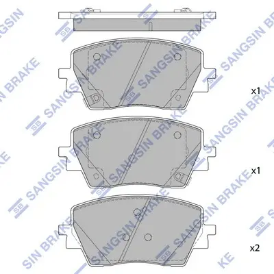 Колодки гальмівні передні Hyundai Kona (SX2) 17INCH (23-) HI-Q Hi-Q (SANGSIN) SP4379 (фото 1)