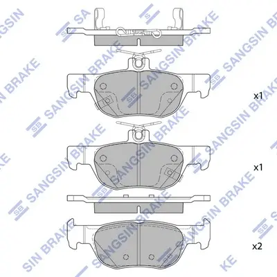 Колодки гальмівні задні Mazda 3 (19-), CX30 (20-) HI-Q Hi-Q (SANGSIN) SP4382 (фото 1)