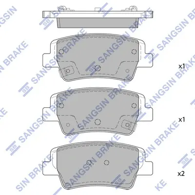Колодки гальмівні задні Hyundai Elantra (EPB) (20-) HI-Q Hi-Q (SANGSIN) SP4463 (фото 1)