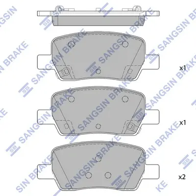 Колодки гальмівні задні Hyundai Sorento (20-), KIA Carnival (22-), Santa Fe (21-) HI-Q Hi-Q (SANGSIN) SP4465 (фото 1)