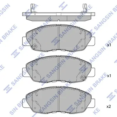 Колодки гальмівні передні Honda Civic (12-) HI-Q Hi-Q (SANGSIN) SP4478 (фото 1)