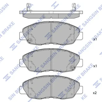 Колодки гальмівні передні Honda Civic (12-) HI-Q Hi-Q (SANGSIN) SP4478