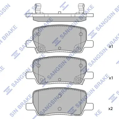 Колодки тормозные задние Tesla MODEL X, Tesla MODEL S Hi-Q (SANGSIN) SP4480 (фото 1)