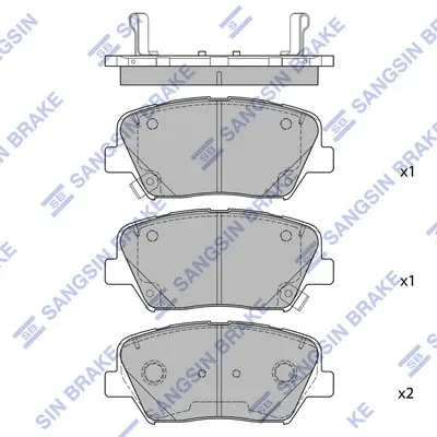 Колодки тормозные передние Hyundai Nexo (19-) Hi-Q (SANGSIN) SP4488 (фото 1)