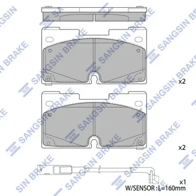Колодки тормозные передние Chevrolet Tahoe (22-), GMC Yukon (22-), Cadillac Esca Hi-Q (SANGSIN) SP4506 (фото 1)