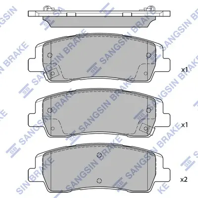 Колодки гальмівні задні Hyundai Staria (132.0x45.5x15.0) HI-Q Hi-Q (SANGSIN) SP4510 (фото 1)
