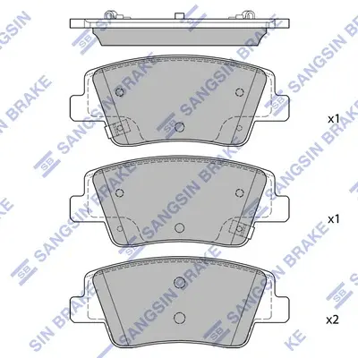 Колодки тормозные задние Hyundai Staria (123.5x51.5x15.0, EPB) Hi-Q (SANGSIN) SP4511 (фото 1)