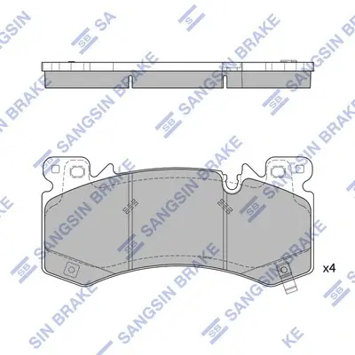 Колодки тормозные передние Chevrolet Tahoe (22-), GMC Yukon (22-), Cadillac Esca Hi-Q (SANGSIN) SP4546 (фото 1)