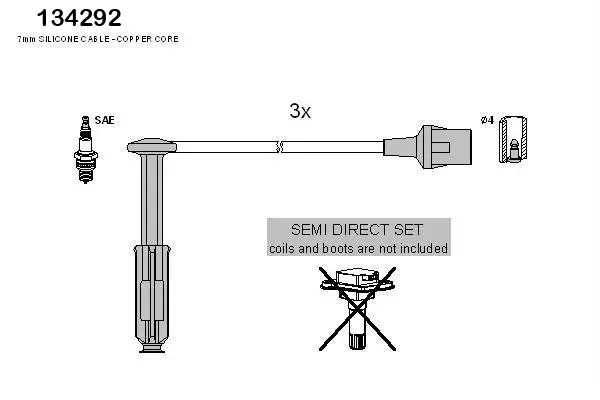 Комплект кабелів запалювання ASTEMO 134292 (фото 1)