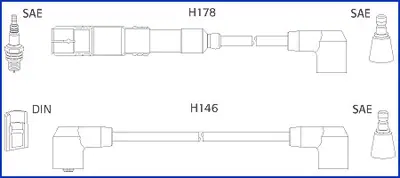 Комплект проводов вв mercedes 2,6-3,0 m103 ASTEMO 134756 (фото 1)