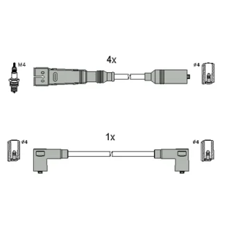 HUCO HUCO VW К-кт высоковольтных проводов Golf III,Passat,Vento,Seat 88- ASTEMO 134786