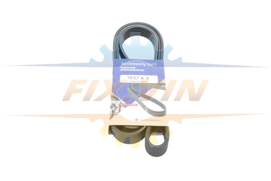 Ремінь генератора VW LT 2.8TDI 96KW/Ford Transit 2.0DI 00-14 (6PK1637) HUTCHINSON 1637 K 6 (фото 1)