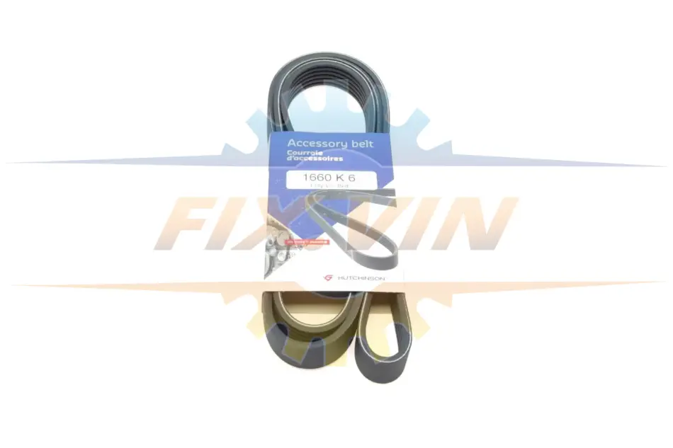 Ремінь генератора Fiat Scudo/Citroen Berlingo/VW Golf IV 1.8/1.9TDI 97- (6PK1660) HUTCHINSON 1660 K 6 (фото 1)