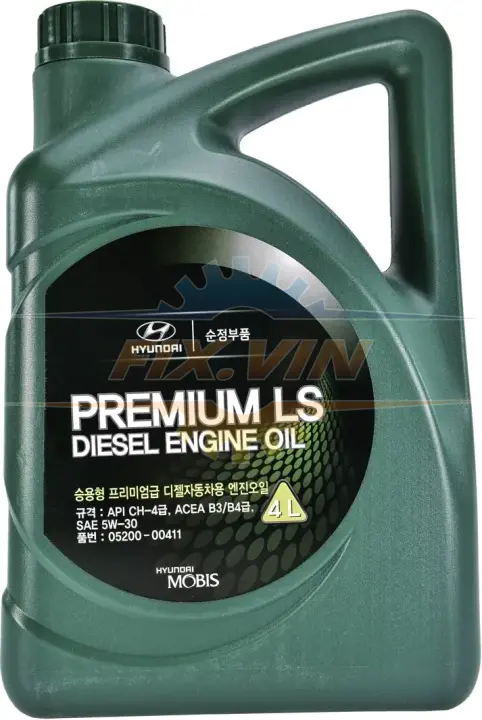 Олива моторна HYUNDAI/KIA 5W-30 Premium LS Diesel 4л HYUNDAI/KIA/MOBIS 05200-00411 (фото 1)