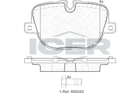 Колодки гальмівні (задні) Land Rover Range Rover III/IV/Sport I/II 09- ICER 181952
