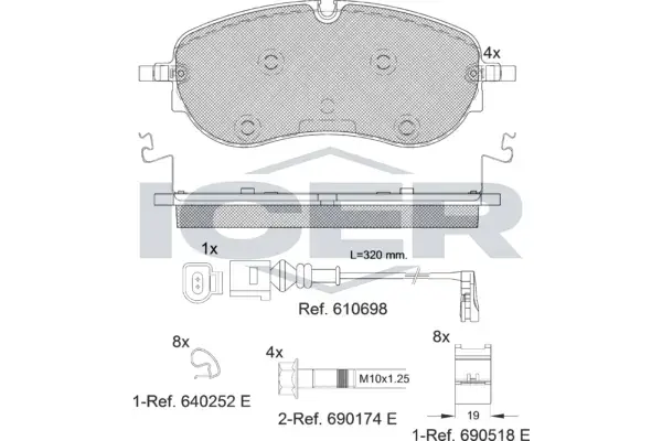 Колодки гальмівні (передні) Audi Q4/Skoda Enyaq/VW ID.4 20- ICER 182391 (фото 1)