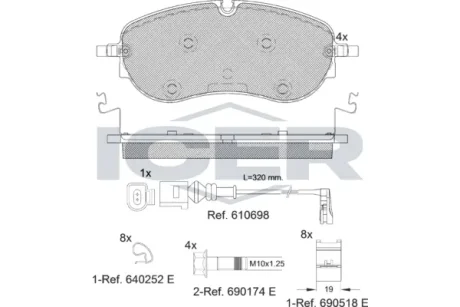 Колодки гальмівні (передні) Audi Q4/Skoda Enyaq/VW ID.4 20- ICER 182391