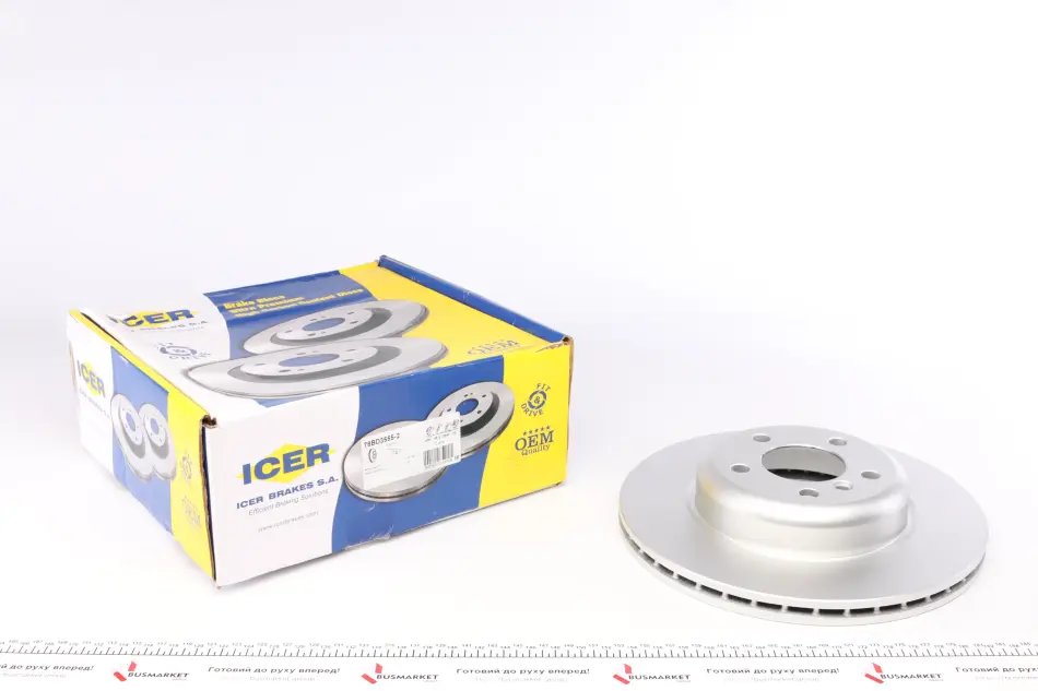 Диск гальмівний (передній) BMW 5 (F10/F11)/Brilliance 5 (F10/F18) 10-17 (330x24) (з покр.) (вентил.) ICER 78BD3555-2 (фото 1)
